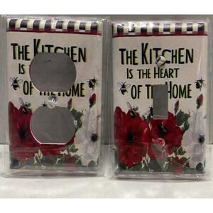 NEW COUNTRY CHARM Light Switch/Receptacle Cover Set "The Kitchen Is The Heart.."